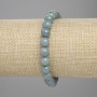 Bransoletka z jadeitu, gładkie kuleczki, średnica 8 mm ±, długość 18 cm ±, na elastycznej gumce