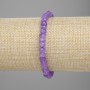 Bransoletka z fasetowanego ametystu, koraliki w kształcie rondelków, średnica 6×4 mm, długość 18 cm, elastyczna