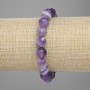 Bransoletka z ametystu fasetowana kula, średnica 10 mm, długość 18 cm, na elastycznej gumce