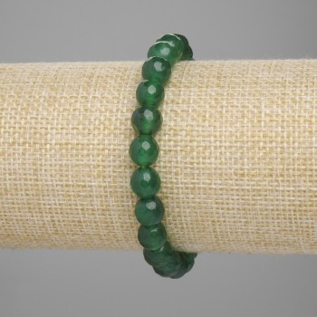 Bransoletka z chryzoprazem, fasetowane kulki, średnica 8 mm, długość 18 cm, elastyczna