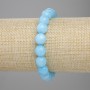 Bransoletka z akwamarynu fasetowanego, kulka, średnica 10 mm ±, długość 18 cm ±, elastyczna