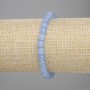 Bransoletka z akwamarynu, gładkie kuleczki, 6 mm, długość 18 cm, na elastycznej gumce