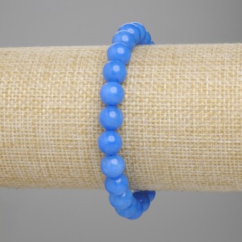 Bransoletka z apatytu – gładkie kuleczki, średnica 8 mm, długość 18 cm, elastyczna
