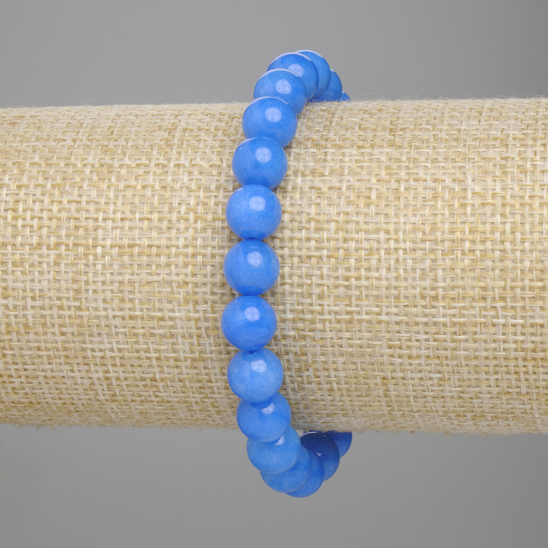 Bransoletka z apatytu – gładkie kuleczki, średnica 8 mm, długość 18 cm, elastyczna