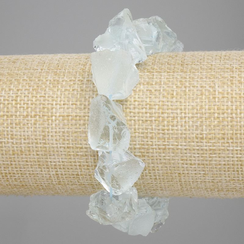 Bransoletka z tonowanego kwarcu — nieobrobione kamienie, średnica 10-14×10-19 mm, długość 18 cm, elastyczna