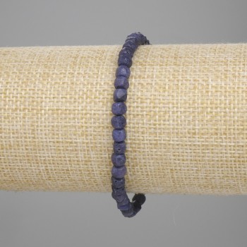 Bransoletka z fasetowanego szafiru, kostka 4×4 mm, długość 18 cm ±, na elastycznej bazie
