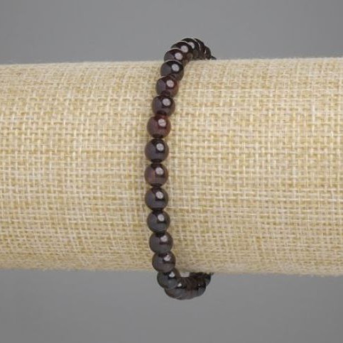 Bransoletka z granatu – gładkie kuleczki, średnica 6 mm, długość 18 cm, elastyczna