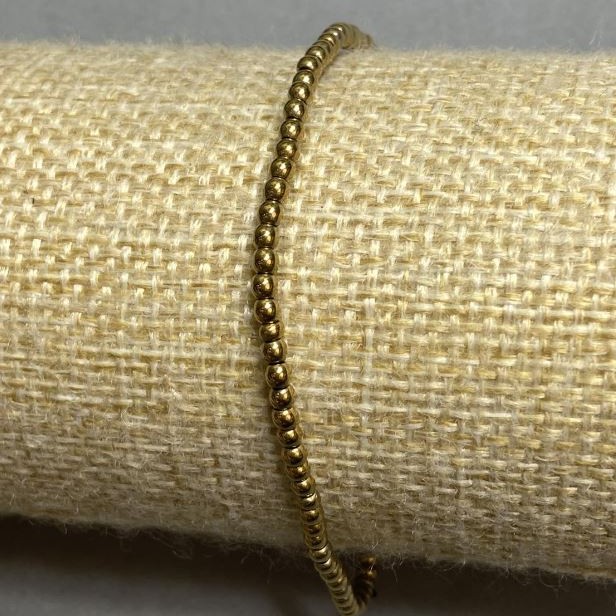 Bransoletka z hematytu – kuleczki 2 mm, długość 18 cm, elastyczna