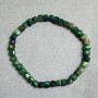 Bransoletka z zielonego kamienia 'Kocie oko', fasetowane kostki 4×4 mm, długość 18 cm, elastyczna