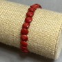 Bransoletka z koralu w kształcie monetek, 8 mm, elastyczna, długość 18 cm ±