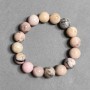 Bransoletka z różowego opalu, gładkie kuleczki 12 mm +-, długość 18 cm +-, elastyczna