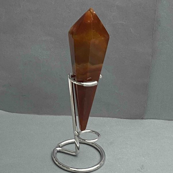 Pamiątkowy ołówek stożkowy z agatu z geodami 138×36 mm ± waga 168 g, z podstawką
