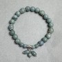 Bransoletka z jadeitu, gładkie kule 6 mm+- 8 mm+- z metalowymi wstawkami, długość 18 cm+- elastyczna