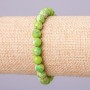Bransoletka z naturalnego kamienia variscyt (prasowany) zielona kuleczka, średnica 10 mm, długość 18 cm na gumce
