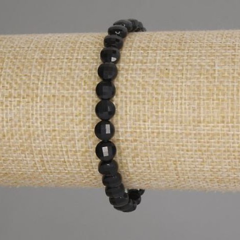 Bransoletka z turmalinu fasetowanych monetek, średnica 6 mm, długość 18 cm, na elastycznej gumce