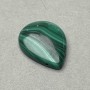 Wisiorek z malachitu w kształcie kropli 30×22 mm z bocznym otworem