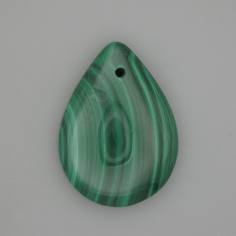 Wisiorek z malachitu w kształcie kropli 25×18 mm+