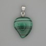 Wisiorek z malachitu w kształcie serca 13×15×23 mm+