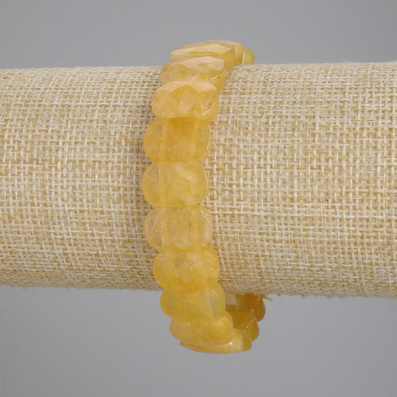 Bransoletka z cytrynu fasetowane ogniwa, średnica 14×9 mm, długość 18 cm, elastyczna