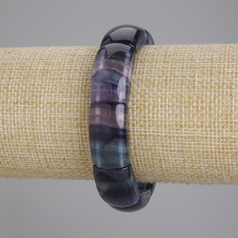 Bransoletka z fluorytu, gładkie ogniwo, średnica 23×13, 5 mm±, długość 18 cm±, elastyczna