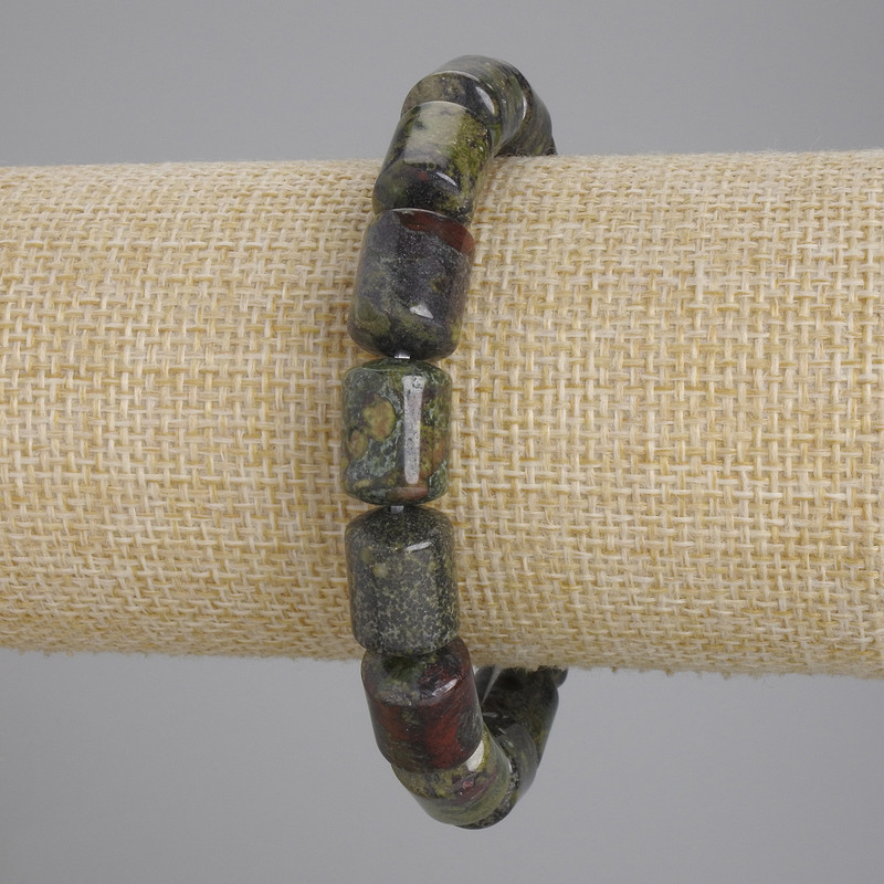 Bransoletka z jaspisu 'Krew Smoka' cylindryczna, średnica 14×10 mm, długość 18 cm +/- elastyczna