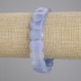 Bransoletka z akwamarynu, fasetowane ogniwo, średnica 15×11 mm, długość 18 cm, elastyczna