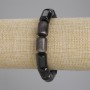Bransoletka srebrzystego obsydianu, cylindryczne koraliki o średnicy 14×10 mm, długość 18 cm, elastyczna