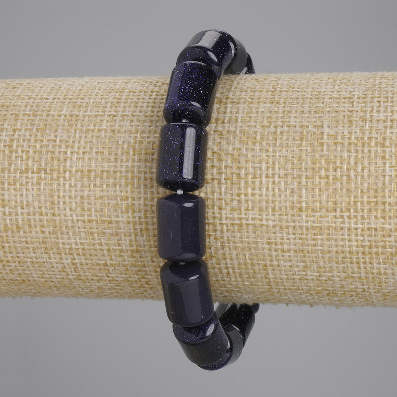 Bransoletka z awenturynem Noc Kairy cylindryczne koraliki o średnicy około 14×10 mm, długość 18 cm, elastyczna