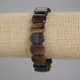 Bransoletka z fasetowanych koralików z tygrzego oka, byczego oka i sokolego oka, średnica 15×10–11 mm, długość 18 cm, elastyczna