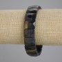 Bransoletka z tygrysiego oka i oka sokoła, fasetowane ogniwo, średnica ok. 15×11 mm, długość ok. 18 cm, na elastycznej gumce