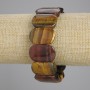 Bransoletka z tygrysiego oka, byczego oka i sokolego oka, gładkie ogniwa łańcucha, średnica 24 × 16 mm, długość 18 cm, elastyczna