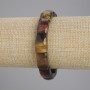 Bransoletka z Tygrysiego Oka, Oka Byczego i Sokolego Oka, gładkie ogniwo, średnica 17×10 mm ±, długość 18 cm ±, elastyczna