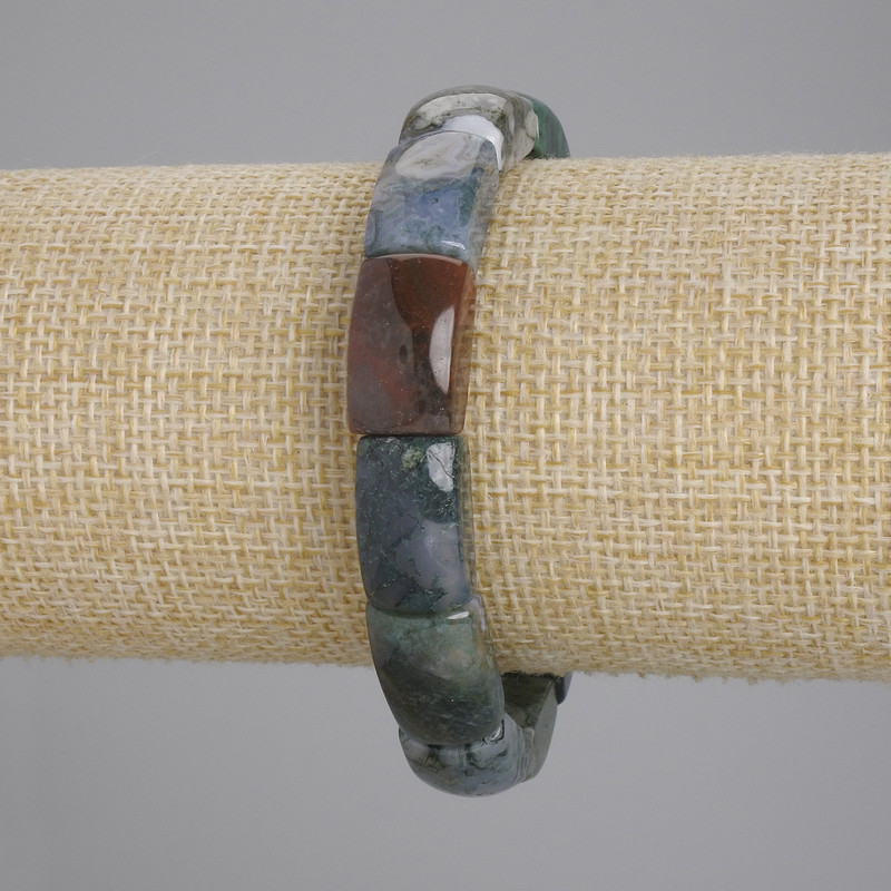 Bransoletka z agatu mechowego, ogniwo 16×10 mm, długość 18 cm ±, elastyczna