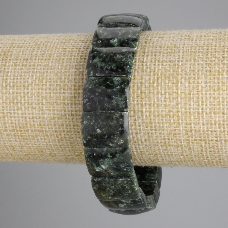 Bransoletka z naturalnego serafinitu, gładkie ogniwo, średnica 15×12 mm, długość 18 cm ±, elastyczna