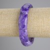 Bransoletka z naturalnego charoitu, ogniwo 24×13 mm, grubość 5 mm +/-; długość 18 cm +/- na elastycznej gumce