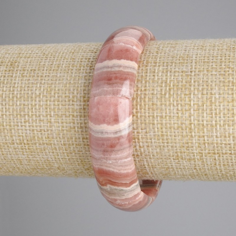 Bransoletka z naturalnym kamieniem ródochrozyt, ogniwo 17×13 mm, długość 18 cm ±, elastyczna