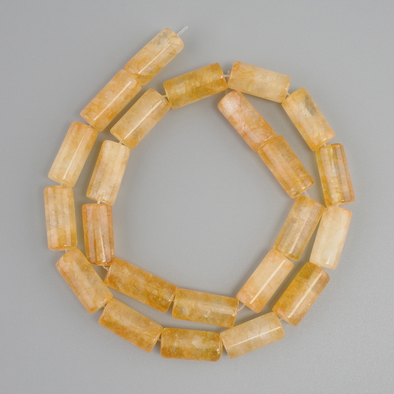 Koraliki cytrynowe cylindryczne, średnica 17–18×8 mm, długość 40 cm, na żyłce