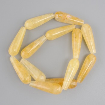 Koraliki cytryn w kształcie kropli, średnica 31–32×10–10 mm, 5 mm ±, długość 41 cm ± na żyłce