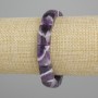 Bransoletka z naturalnym ametystem, gładkie ogniwo, średnica 17×10 mm, 5–11 mm ±, długość 18 cm ±, elastyczna