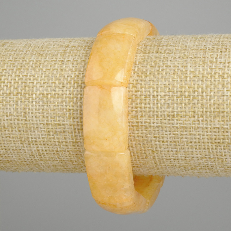Bransoletka z cytrynem z gładkimi ogniwami, średnica 22×15 mm ±, długość 18 cm ±, elastyczna