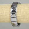 Bransoletka z terahercu, fasetowane ogniwo, średnica 16×12 mm, długość 18 cm, elastyczna
