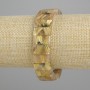 Bransoletka z naturalnego kamienia – kwarc rutylowy włosisty, gładkie ogniwa, średnica 17,5–18×8–9 mm, długość 18 cm, elastyczna