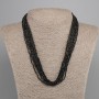Naszyjnik wielowarstwowy (8 nici) czarny agat fasetowane kuleczki 2 mm, długość ok. 49 cm, zapięcie magnetyczne