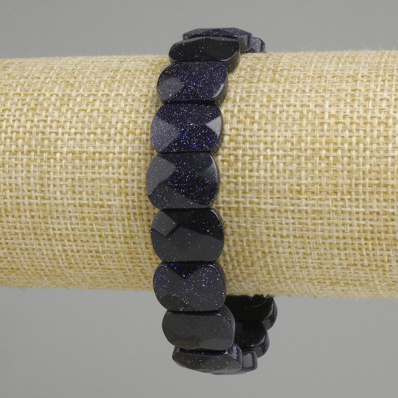 Bransoletka z awenturynem Noc Kairu – granowane ogniwo, średnica 14×10–11 mm, długość 18 cm (rozciągliwy)