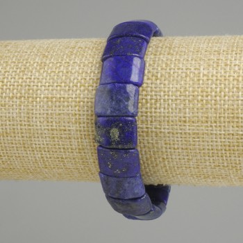 Bransoletka z lazurytem, ogniwo, średnica 14–15×9 mm, 5–10 mm ±, długość 18 cm (rozciągliwa)