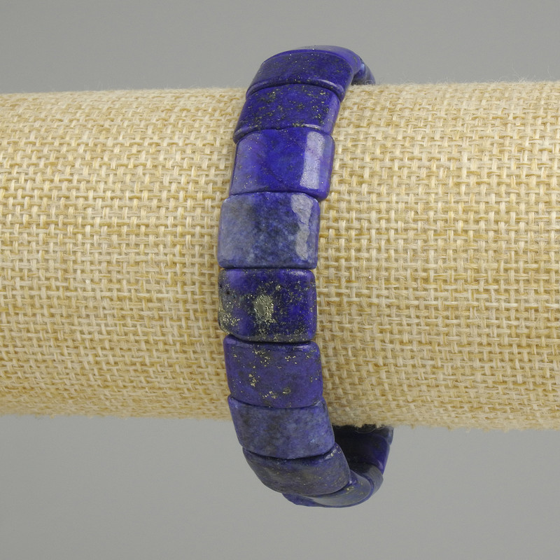 Bransoletka z lazurytem, ogniwo, średnica 14–15×9 mm, 5–10 mm ±, długość 18 cm (rozciągliwa)