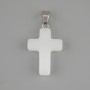 Wisiorek Krzyż z białego kwarcu 25×18 mm±, długość ok. 35 mm