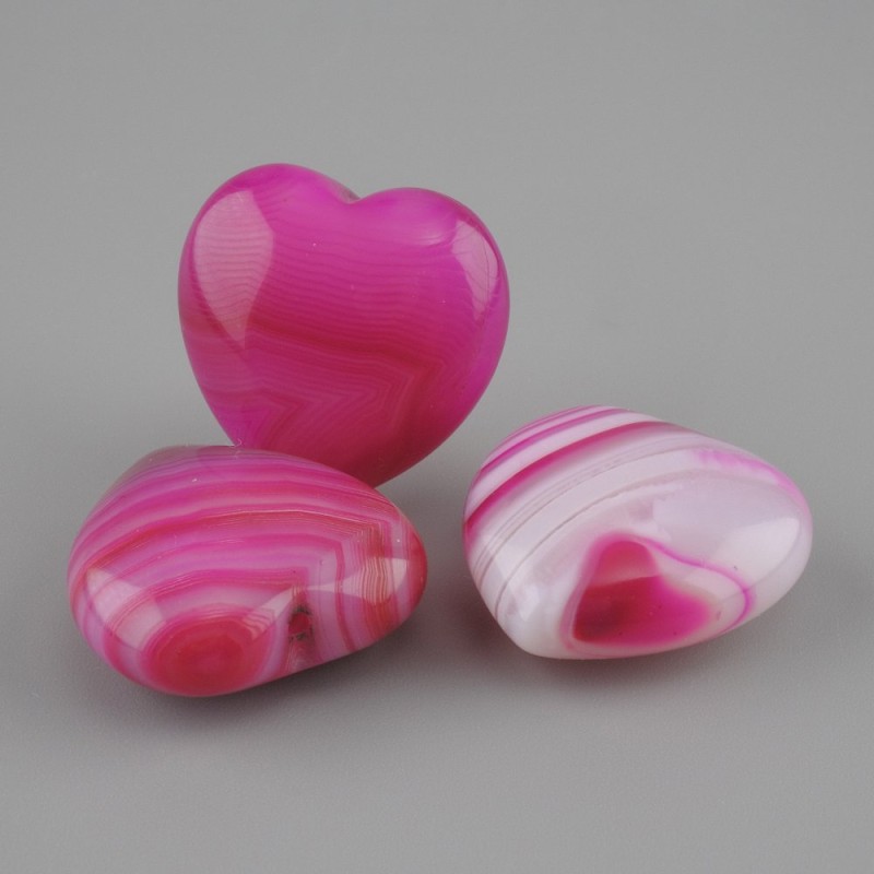 Baza pod wisiorek w kształcie serca z agatu 20×20 mm ± z otworem na sztyft