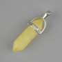 Wisiorek z barwionego szkła w kształcie sześciokątnego kryształu 30×8×41 mm+