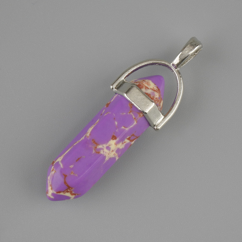 Wisiorek z variscytu — sześciokątny kryształ 30×8×41 mm+